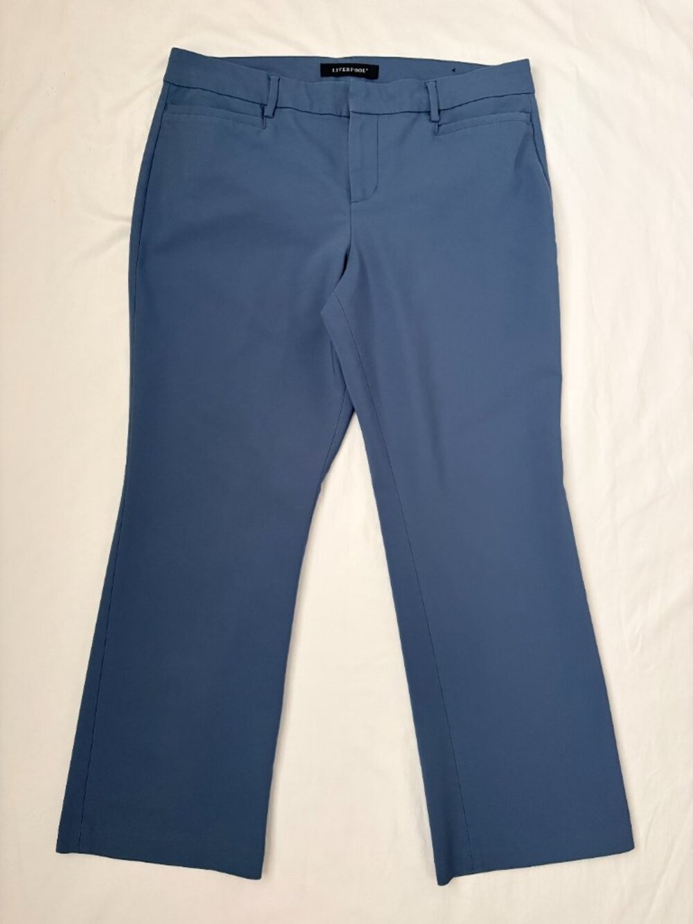 Liverpool Stretch Bootcut Trouser Dress Pants 12P Bering Sea Teal Blue Gray